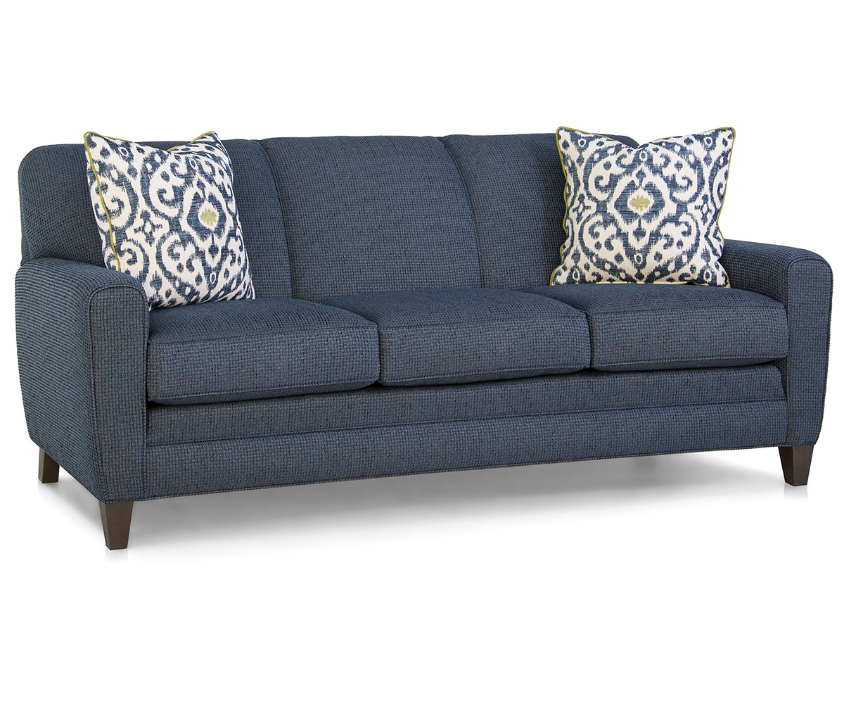 Blue upholstered sofa