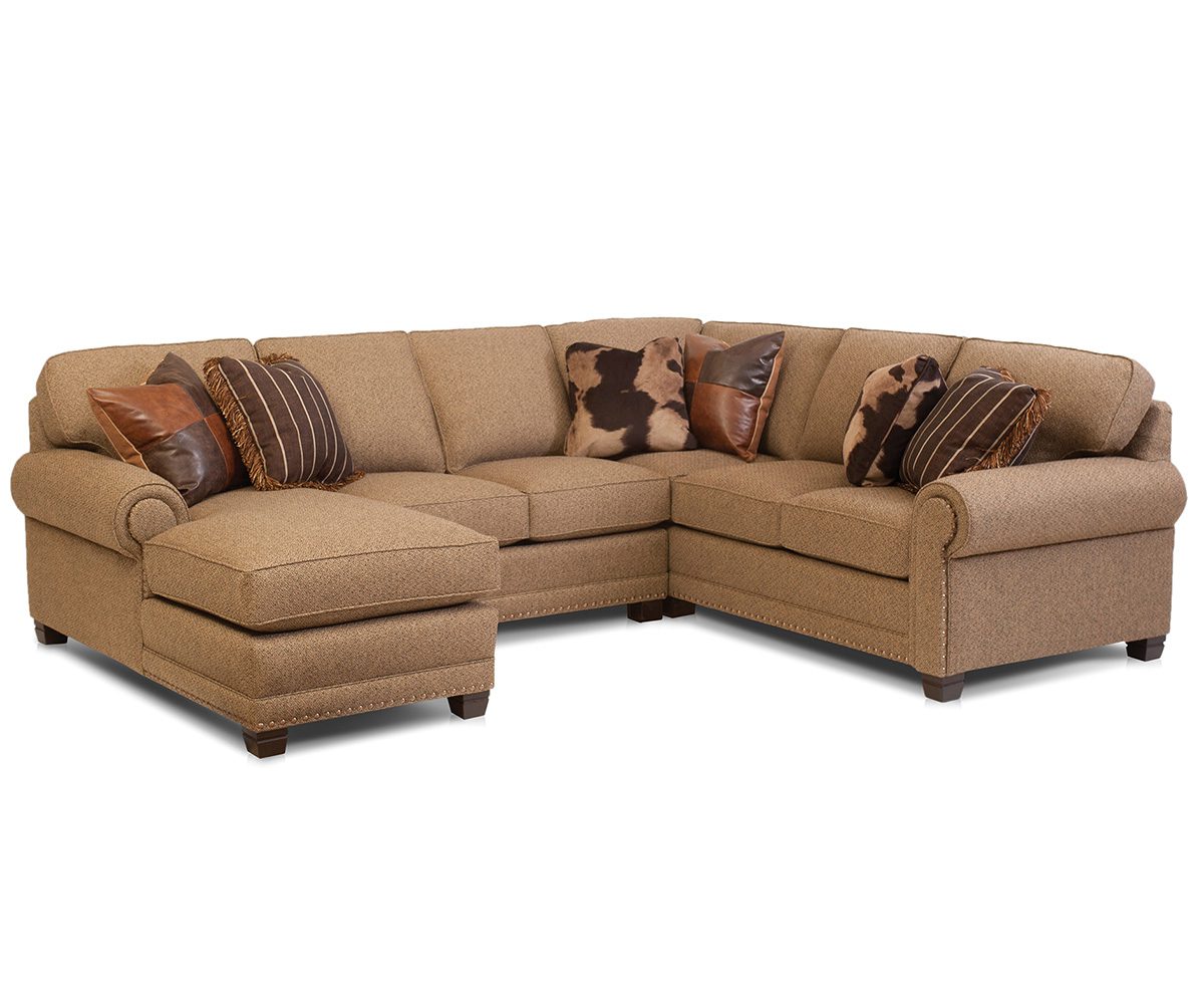 Brown sectional upholstery