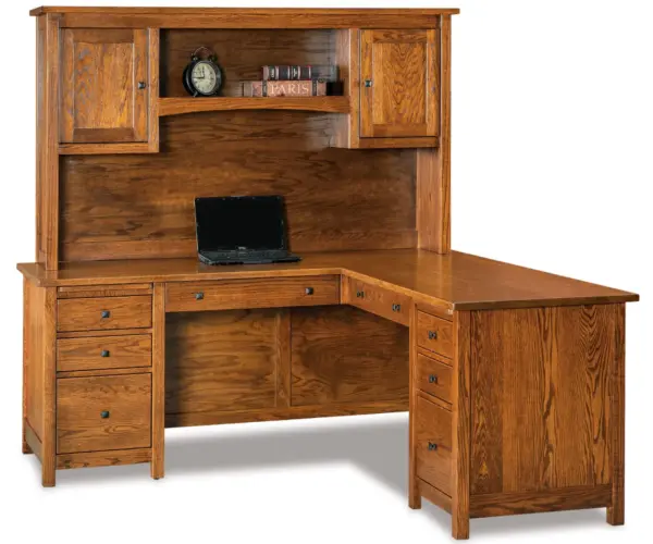 Centennial L Desk Base & Hutch