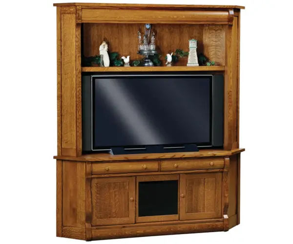 Old Classic Sleigh 2 Piece Corner Media Console With Hutch