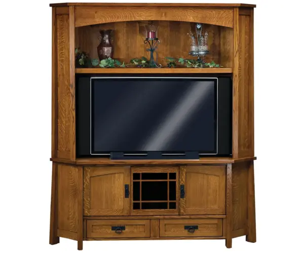 Modesto 2 Piece Media Corner Console With Hutch