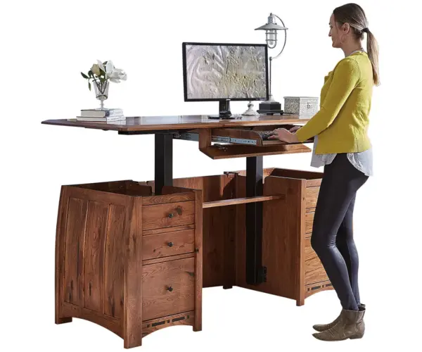 Boulder Creek Sit To Stand Curved Top Desk