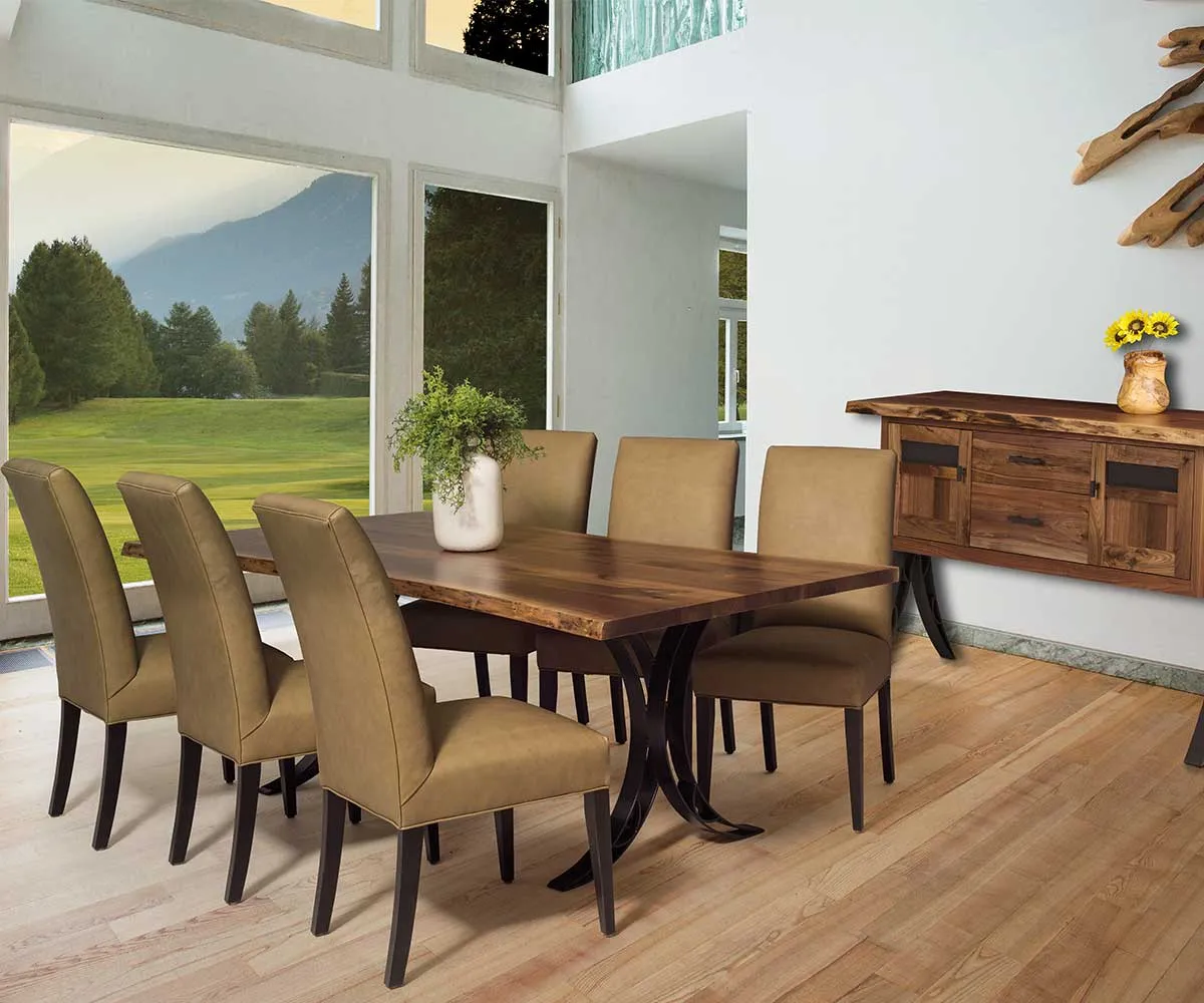 Live Edge Dining Table with U Base - Image 2