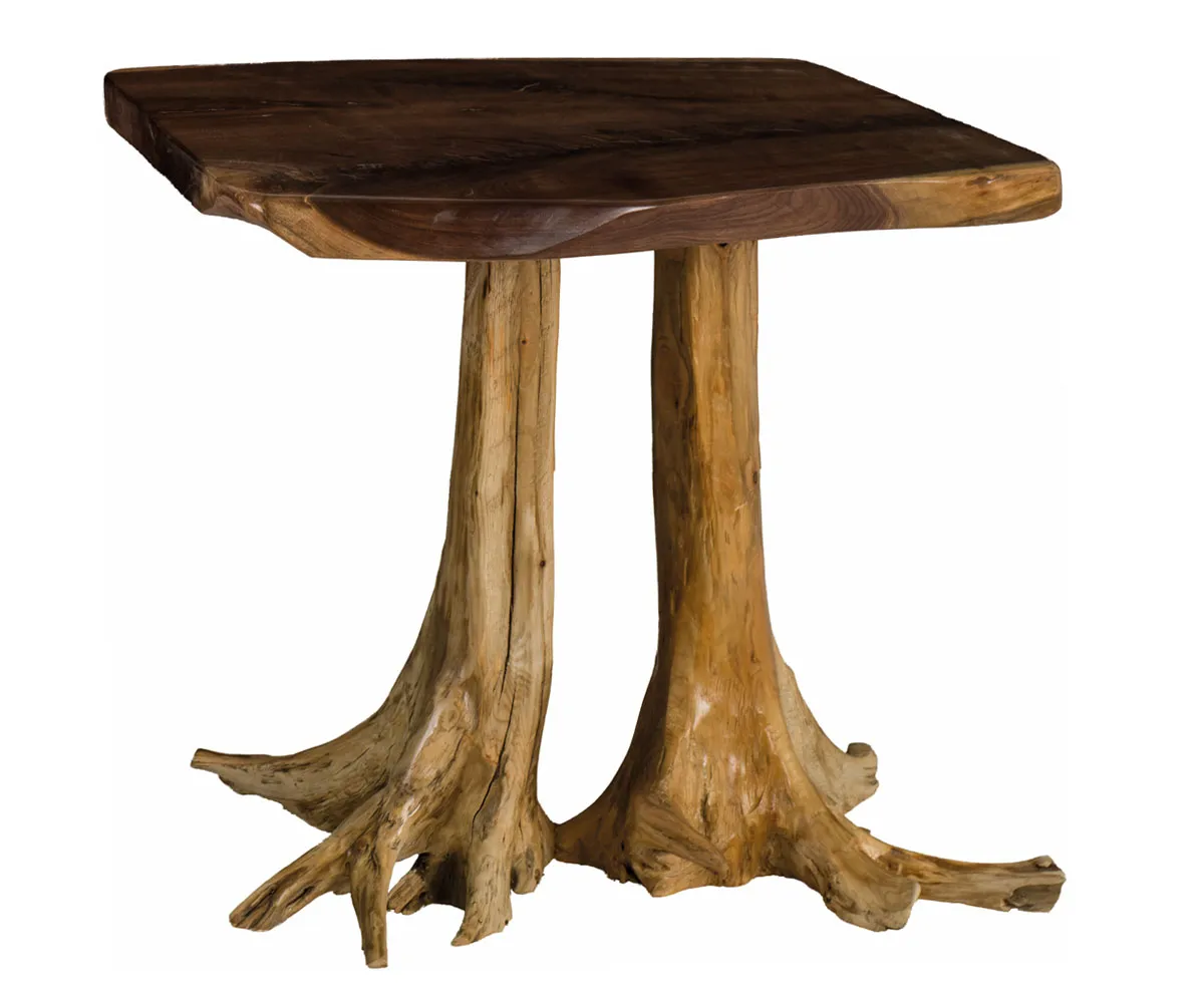 Live Edge End Table with Stump Base