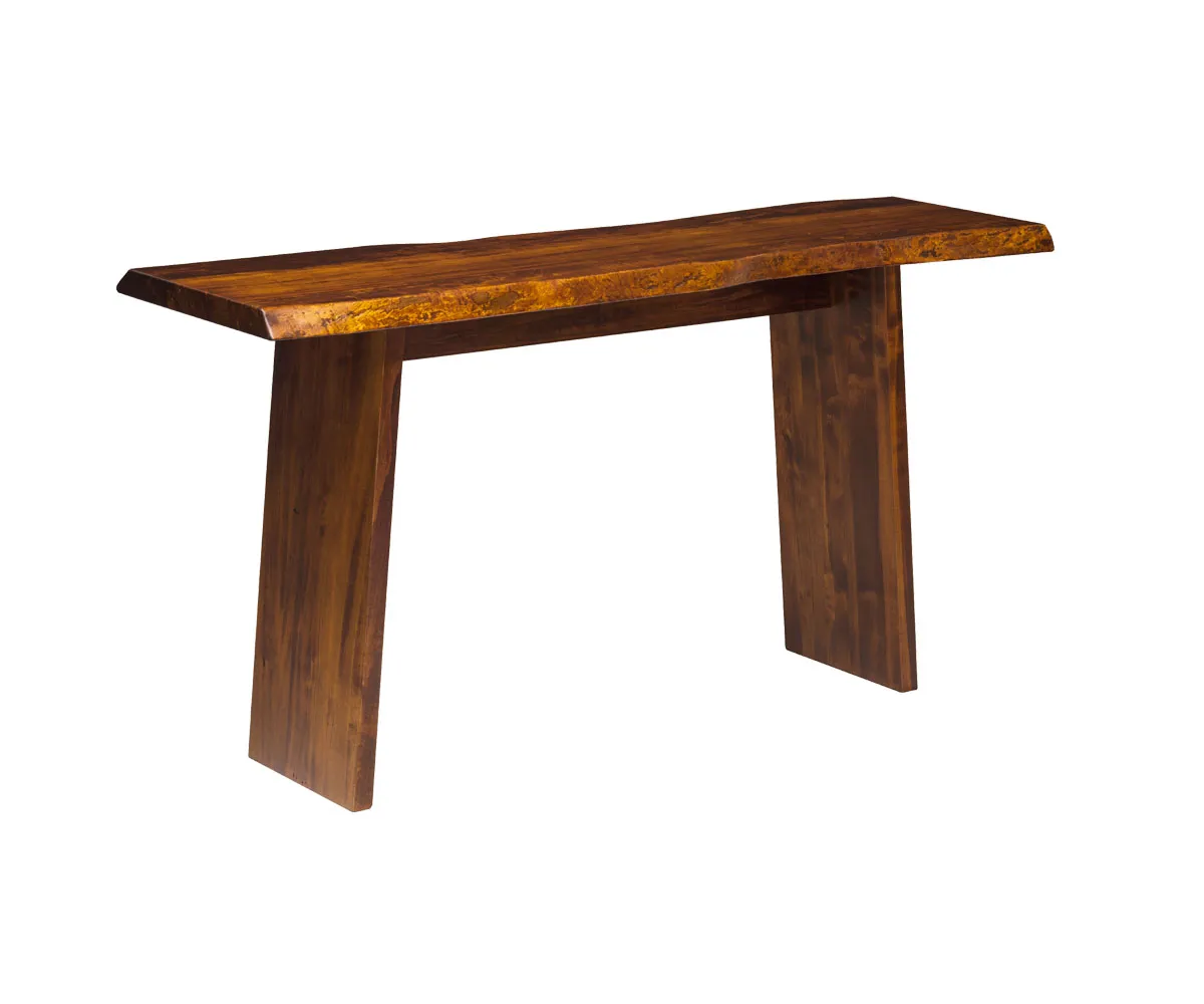 Live Edge Sofa Table with Angled Panel Base