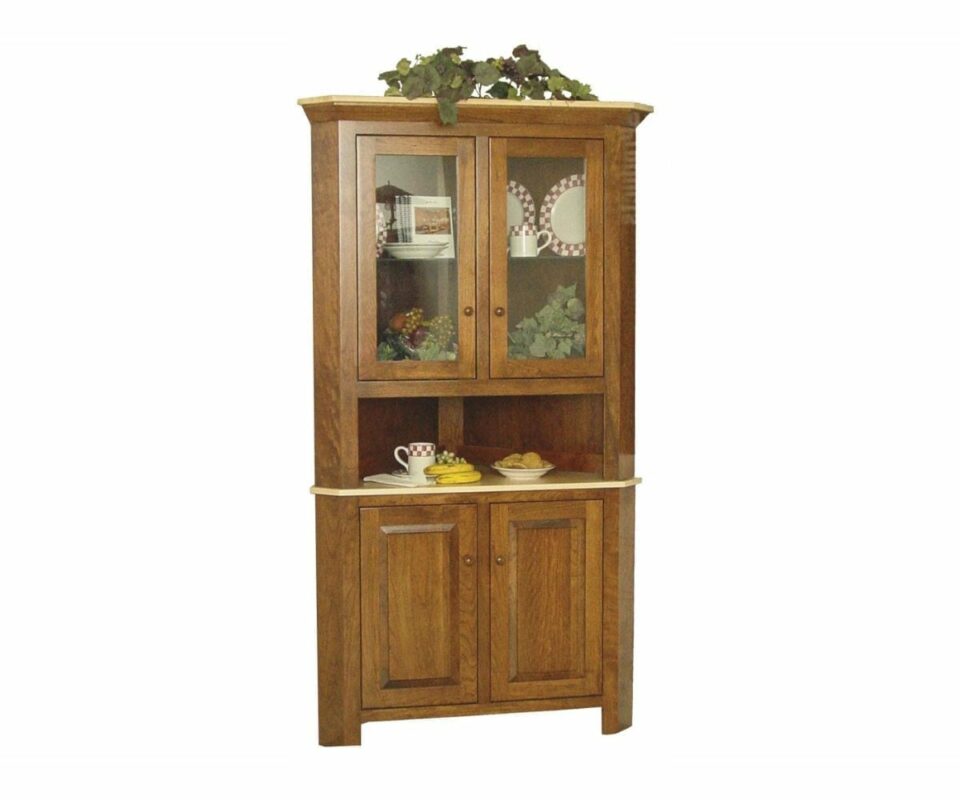 Brookline Corner Hutch Oak Creek Amish Furniture